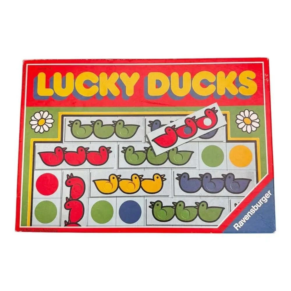 VINTAGE Lucky Ducks COMPLETE Ravensburger 1986 Matching Colors‎ Game Kids